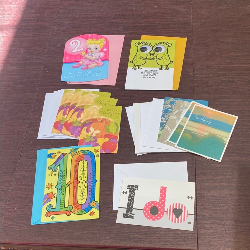 Set of 12 greeting cards, Vibrant Designs